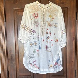 Johnny Was Biya Linen Tunic